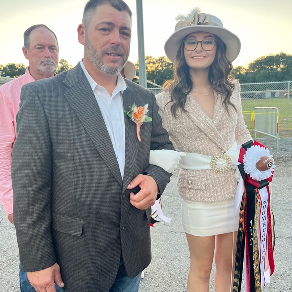 TWEED TAN WHITE HOMECOMING SUIT HAT DRESS GUC ALTERED PEARL BUTTONS WOOL HAT SM - Picture 11 of 12